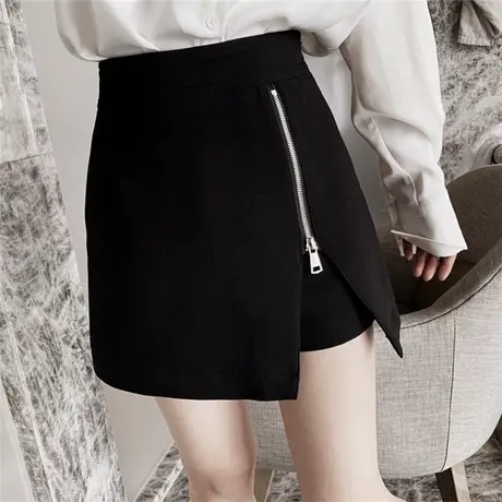 短裤女秋冬高腰包臀性感辣妹热裤显瘦外穿小个子黑色阔腿靴裤子夏商品大图