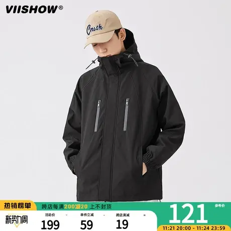 VIISHOW山系外套男宽松情侣春装美式复古机能冲锋夹克男士休闲夹商品大图
