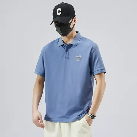 夏季衬衫领短袖Polo衫男士休闲商务翻领衬衫男装有领半袖t恤男款图片