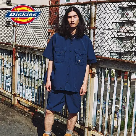 Dickies 春夏工装 翻领口袋logo短袖衬衫 休闲图片