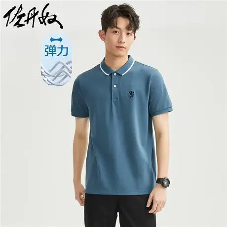 佐丹奴Polo男装胜利狮王刺绣弹力珠地布短袖POLO 01013411图片