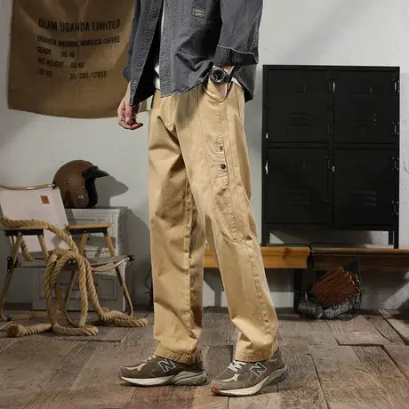 裤子男款潮流休闲裤纯色百搭宽松男裤潮流裤子男款秋冬款潮流男裤商品大图