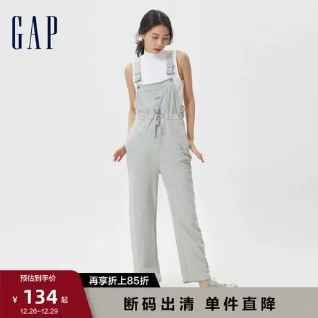 【断码优惠】Gap女装秋季LOGO法式圈织软背带裤591241宽松连体裤商品大图
