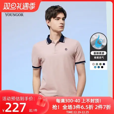 雅戈尔官方短袖T恤商务休闲纯棉翻领大码polo衫3914图片