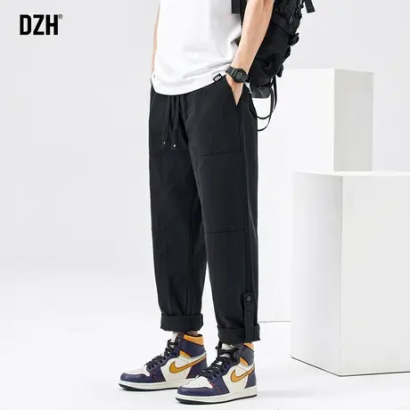 男士休闲裤春季黑色工装裤男直筒宽松2024年新款纯棉高街裤子男款商品大图