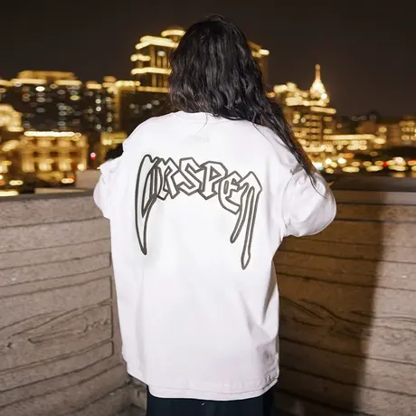 Nuthink欧美潮牌ins发泡T恤男潮流高街宽松情侣短袖夏季半袖上衣商品大图