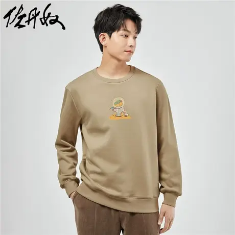 佐丹奴卫衣男装厚实加绒印花圆领套头卫衣 91093335商品大图