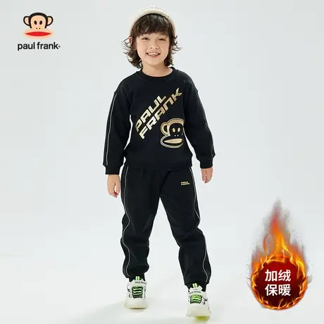 大嘴猴童装儿童卫衣套装冬季加绒款男女童2023新款圆领中大童长袖商品大图