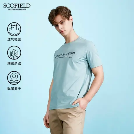 直播间专享SCOFIELD 男T恤夏季潮流印花T恤衫商场同圆领短袖商品大图