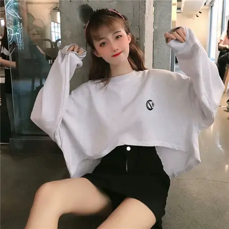 超火cec外套女ins潮早春韩版学生宽松bf慵懒风春秋短款薄卫衣洋气商品大图