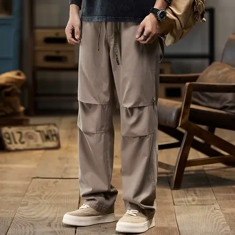 直筒休闲工装裤户外纯色男裤秋冬男士长裤潮流多口袋百搭工装裤商品大图