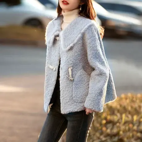 时尚气质皮草外套2022年冬季新款淑女温柔减龄宽松显瘦通勤上衣商品大图