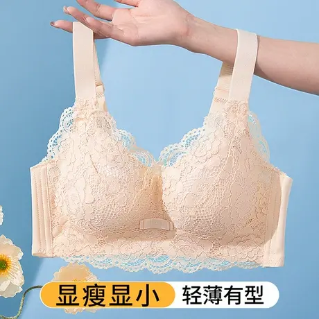 sharefun大胸显小透气蜂巢杯无钢圈聚拢文胸大码显瘦内衣商品大图