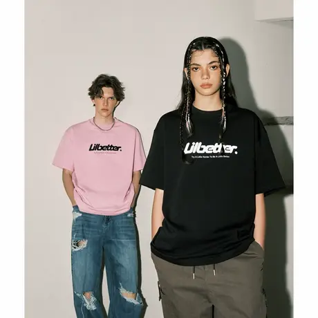 Lilbetter短袖男欧美潮牌t恤街头字母体恤潮牌潮流上衣情侣半截袖商品大图