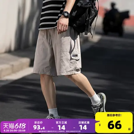 唐狮2025夏季新款男士休闲短裤抽绳五分裤宽松学生运动直筒裤子潮商品大图