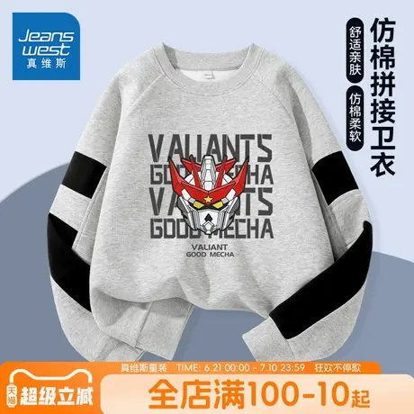 真维斯童装男童卫衣儿童夏季薄款长袖中大童春秋款潮流休闲上衣男图片