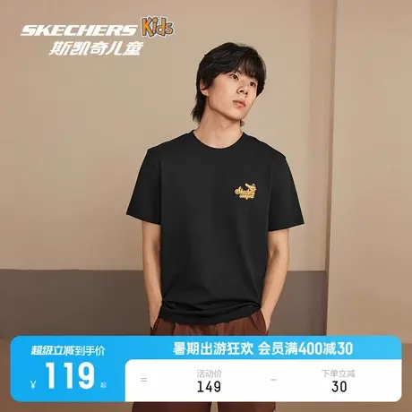 Skechers斯凯奇短袖T恤男女同款夏季纯棉时尚宽松透气运动上衣商品大图