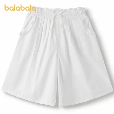 【商场同款】巴拉巴拉童装儿童中裤女童2025夏装新款大童纯色短裤图片