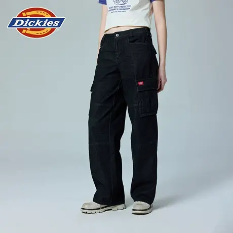 Dickies25秋冬新款 女式纯棉丹宁多口袋双膝裤牛仔裤商品大图