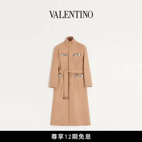 [新品抢先看]华伦天奴VALENTINO男士蛇皮嵌饰羊毛风衣图片