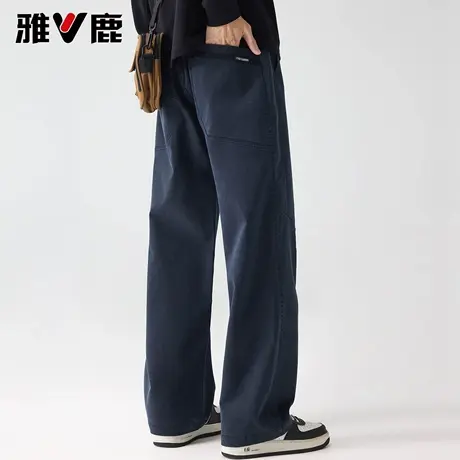 雅鹿莱赛尔宽松直筒阔腿休闲裤男2026春夏季新款青年时尚潮牌长裤图片