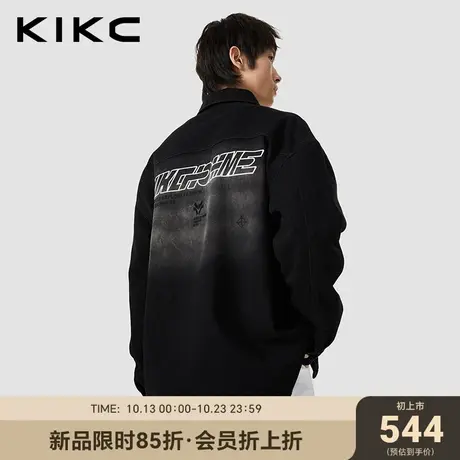 kikc夹克男2023秋季新款商场同款字母刺绣潮流街头感宽松牛仔外套图片