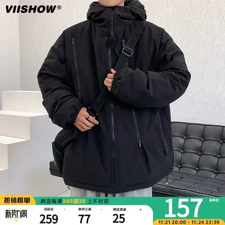 VIISHOW冲锋夹克外套男冬季潮牌宽松加厚美式机能工装棉衣棉服夹图片