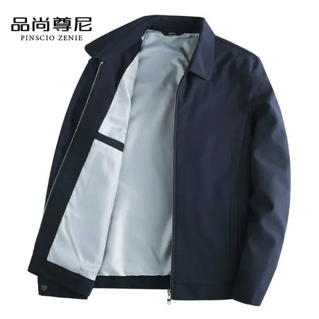 中老年爸爸春装夹克衫简约翻领商务休闲男士外套2023春季新款商品大图