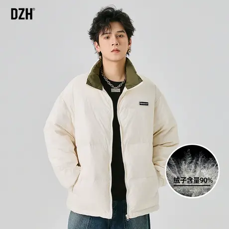 男士米白色羽绒服男冬季加厚短款面包服2024年新款高级感冬装外套图片