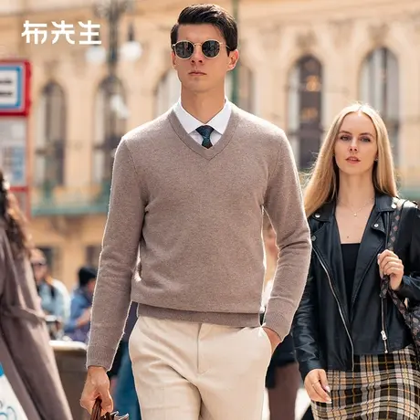 【双旦礼遇季】MrBu布先生V领羊毛衫男2023冬加厚保暖毛衣BT12328商品大图