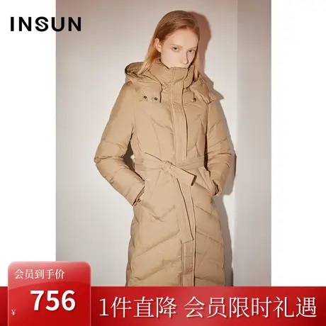 [轻盈保暖]恩裳COVER冬2022拉链按扣双门襟白鸭绒三防羽绒服商品大图