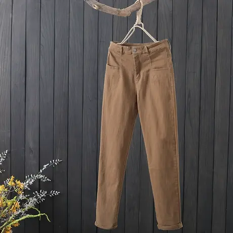 秋冬季2020年新款文艺范纯色简约百搭休闲裤女裤宽松高腰哈伦长裤商品大图