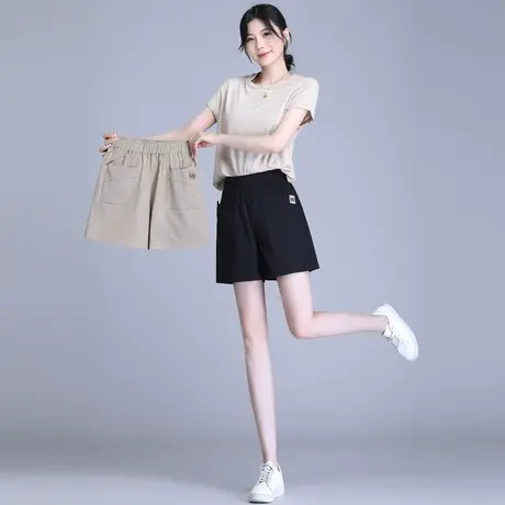 休闲短裤女夏季薄款高腰直筒阔腿a字裤韩版时尚气质显瘦热裤外穿图片