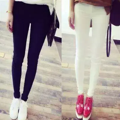 2023韩版夏季薄款修身外穿黑色女士打底裤长款学生紧身小脚铅笔裤商品大图