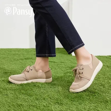 Pansy日本女鞋网眼透气单鞋宽脚拇指外翻妈妈鞋女士鞋子夏季款图片