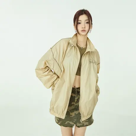 YEP防紫外线防晒服外套上衣时尚防晒衣女款夏季美式风街头运动服图片