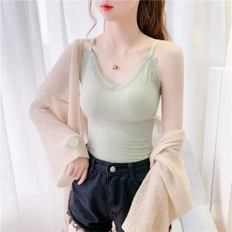 美背文胸吊带网红爆款背心女内搭式抹胸u型大u打底内衣一体带胸垫商品大图