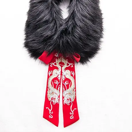 如梦霓裳汉服配饰围脖系带可更换 辰龙常乐璎珞绣花 毛领搭配使用图片