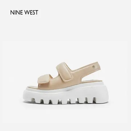 Nine West/玖熙松糕底运动凉鞋2024年夏季新款魔术贴休闲增高鞋女图片
