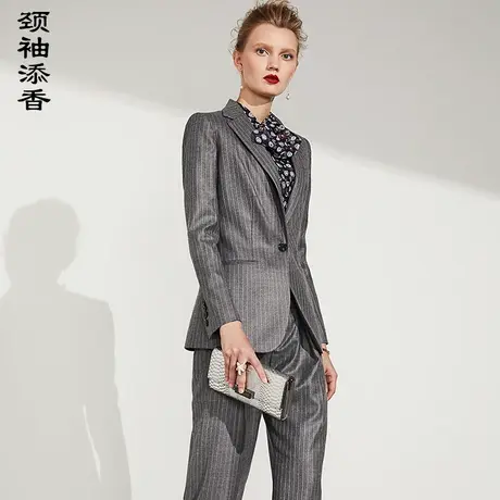 颈袖添香2023套装春装新款时尚正装气质OL羊毛修身商务西装图片