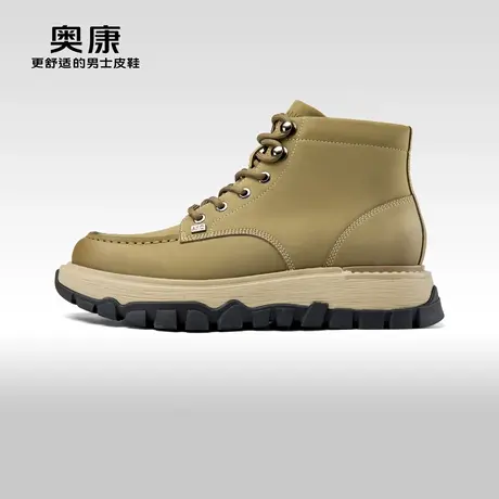 Aokang奥康 2024冬季新款流行舒适时装靴男系带百搭美式工装鞋商品大图