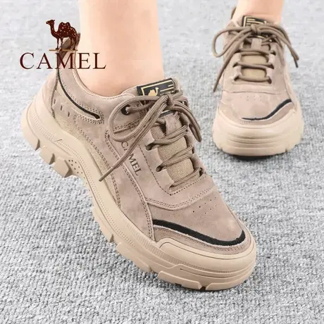 Camel/骆驼男鞋春秋季款系带圆头低帮单工装复古男士户外休闲鞋子商品大图
