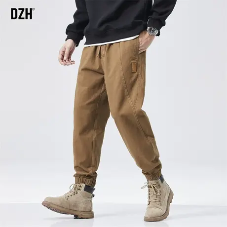 男士束脚裤卡其色裤子秋季男款工装裤2023新款休闲长裤日系男裤潮商品大图