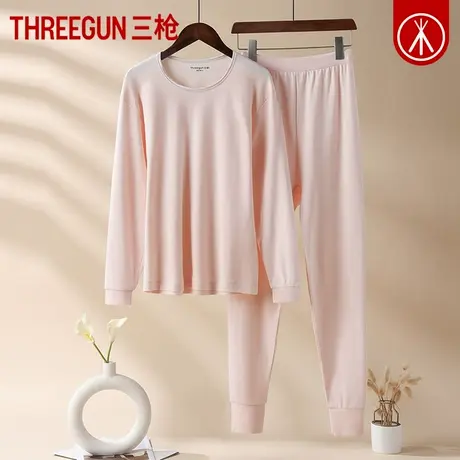 三枪保暖内衣女套装100%棉秋冬圆领棉毛衫裤少女薄款纯棉秋衣秋裤商品大图