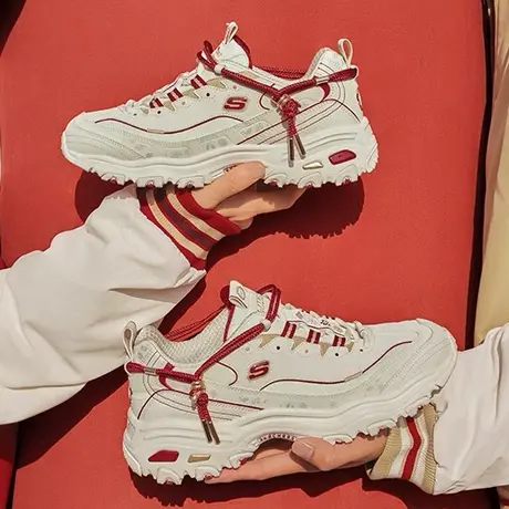 新年款Skechers斯凯奇2025夏新款男女同款老爹鞋厚底熊猫鞋休闲鞋商品大图