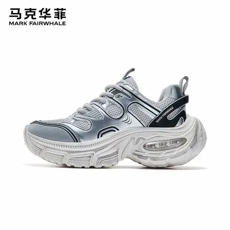 马克华菲运动鞋男鞋2025夏季新款网面透气休闲鞋子厚底增高老爹鞋商品大图
