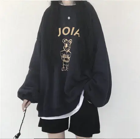 古着vintage卫衣春秋超火cec外套女宽松慵懒风上衣2020流行韩版潮图片