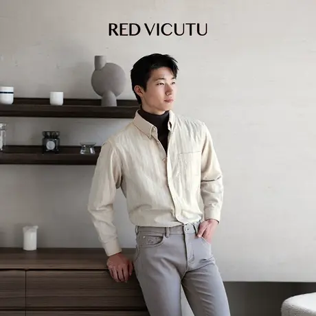VICUTU/威可多长袖衬衫男舒适亲肤时尚商务休闲百搭衬衣图片