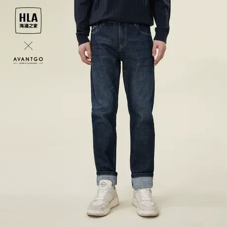 HLA/海澜之家轻商务经典系列牛仔裤2023秋季新款水洗裤子男图片