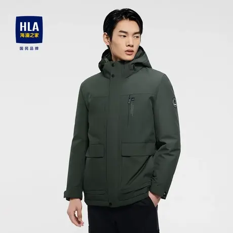 【石墨烯鹅绒】海澜之家极光系列羽绒服秋冬可拆卸帽工装风外套男商品大图